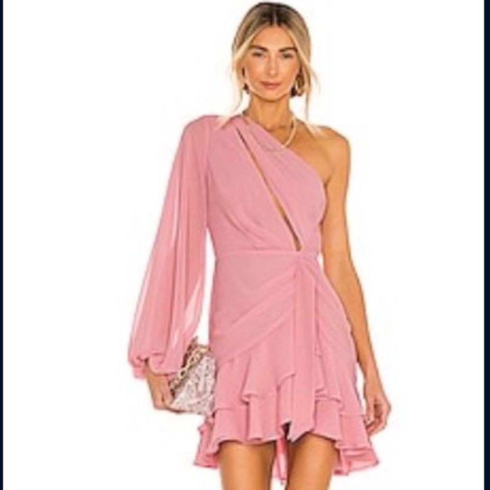 One Shoulder Pink Michael Costello Dress